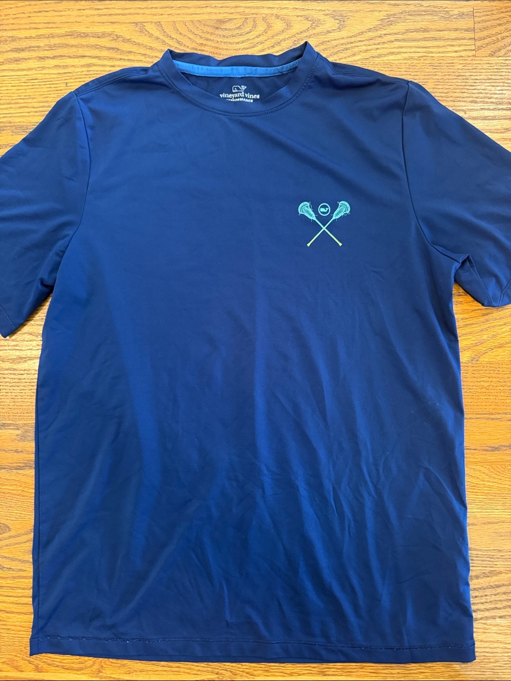 Vineyard Vines Navy Short-Sleeve Lacrosse Logo Tee